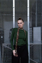 Краватка з анімалістичним принтом, леопард темний BRU