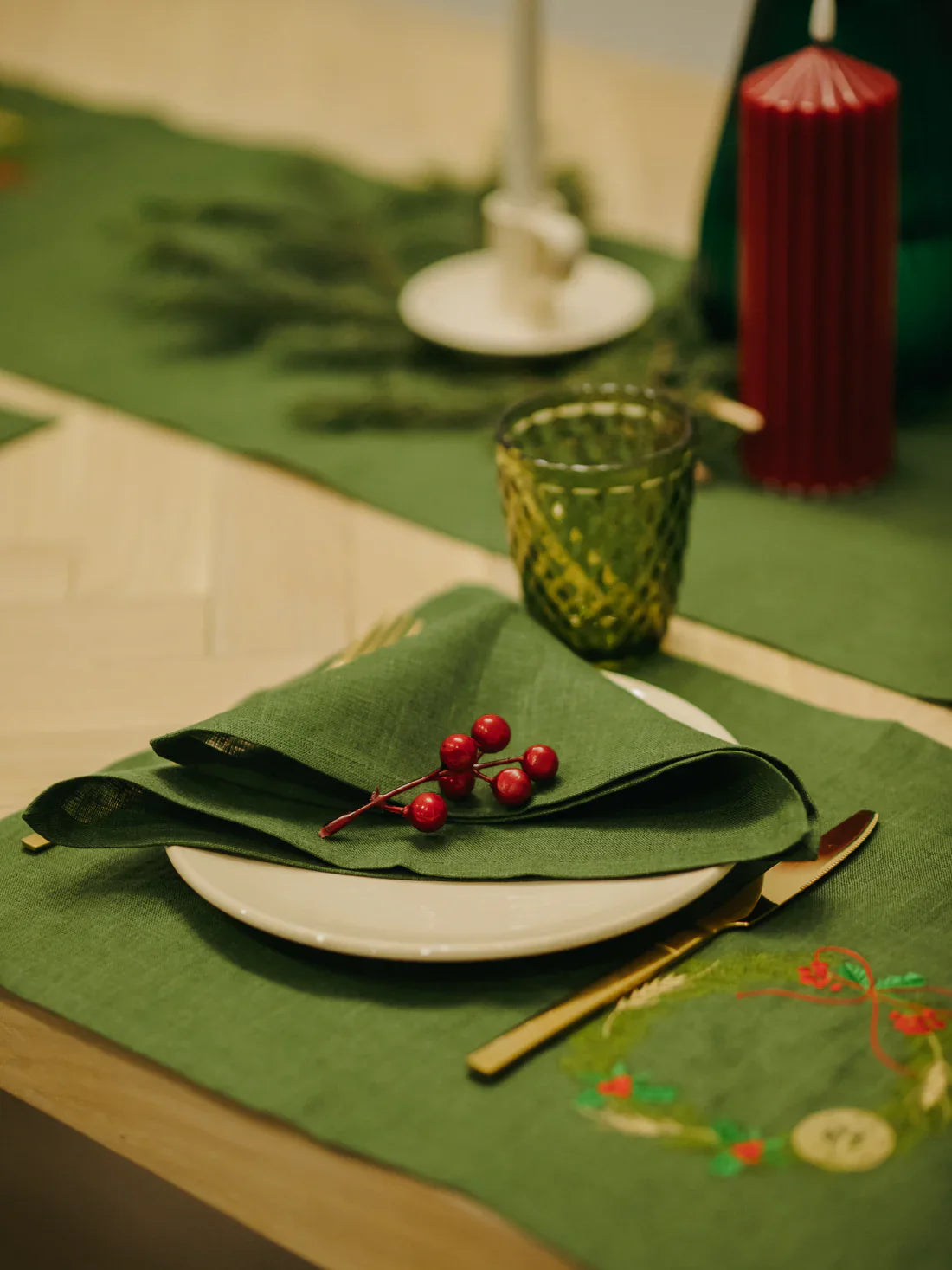 Серветка лляна сервірувальна під тарілку Різдвяно-Новорічна SAVE yourself