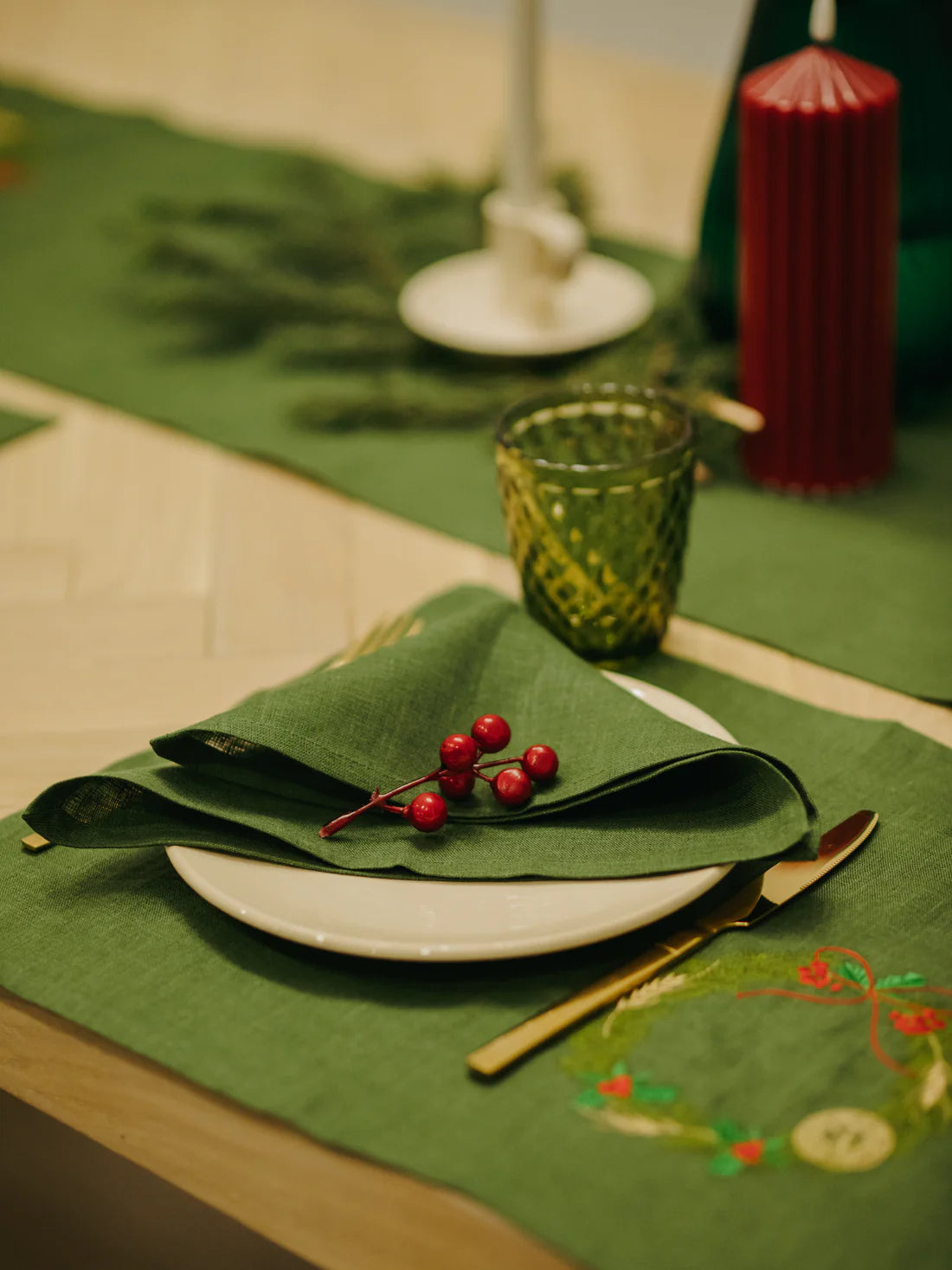 Серветка лляна сервірувальна під тарілку Різдвяно-Новорічна SAVE yourself