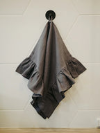 Рушник кухонний з льону з рюшами від SAVE yourself - Сірий, SAVE yourself