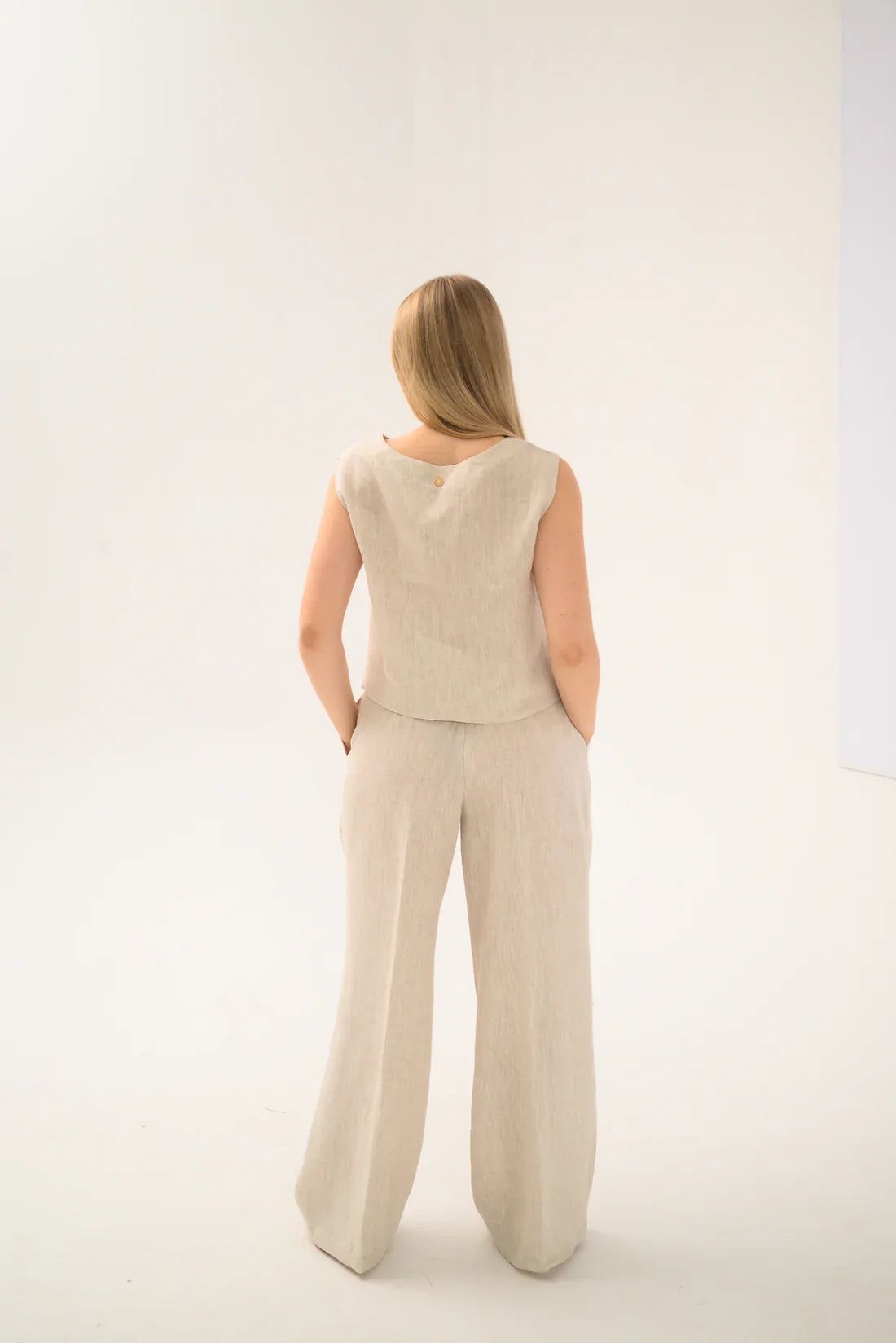 Брюки палаццо лляні вільного крою від SAVE yourself