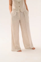 Брюки палаццо лляні вільного крою від SAVE yourself