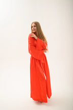 Халат жіночий червоний шовковистий «BAZHANA» SAVE yourself