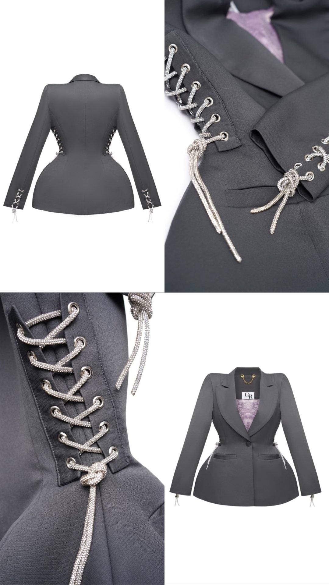 Жакет з люверсами GoldenRatio, сірий