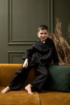 Костюм дитячий чорний з льону від SAVE yourself