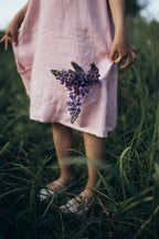 Дитяча сукня Лея з льону рожева VIRA APPAREL