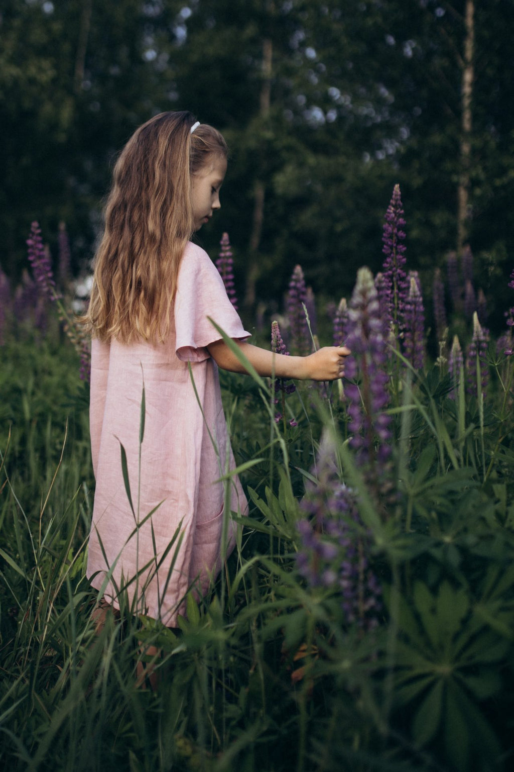 Дитяча сукня Лея з льону рожева VIRA APPAREL