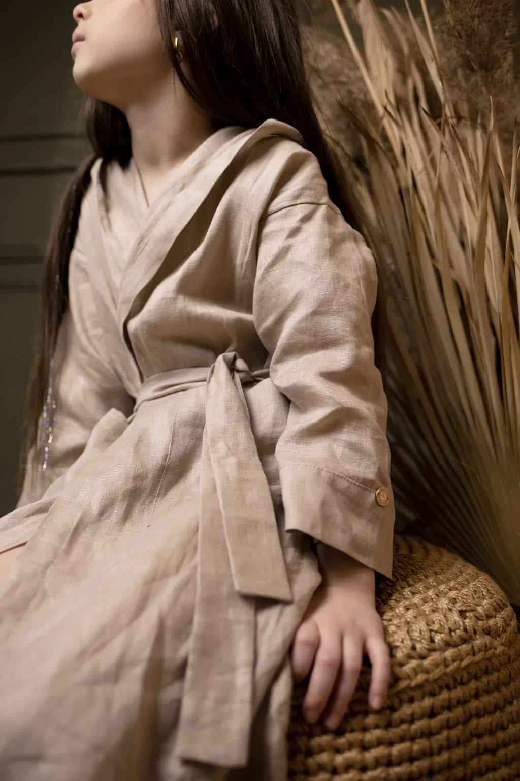 Халат дитячий з льону пісочного кольору від SAVE yourself