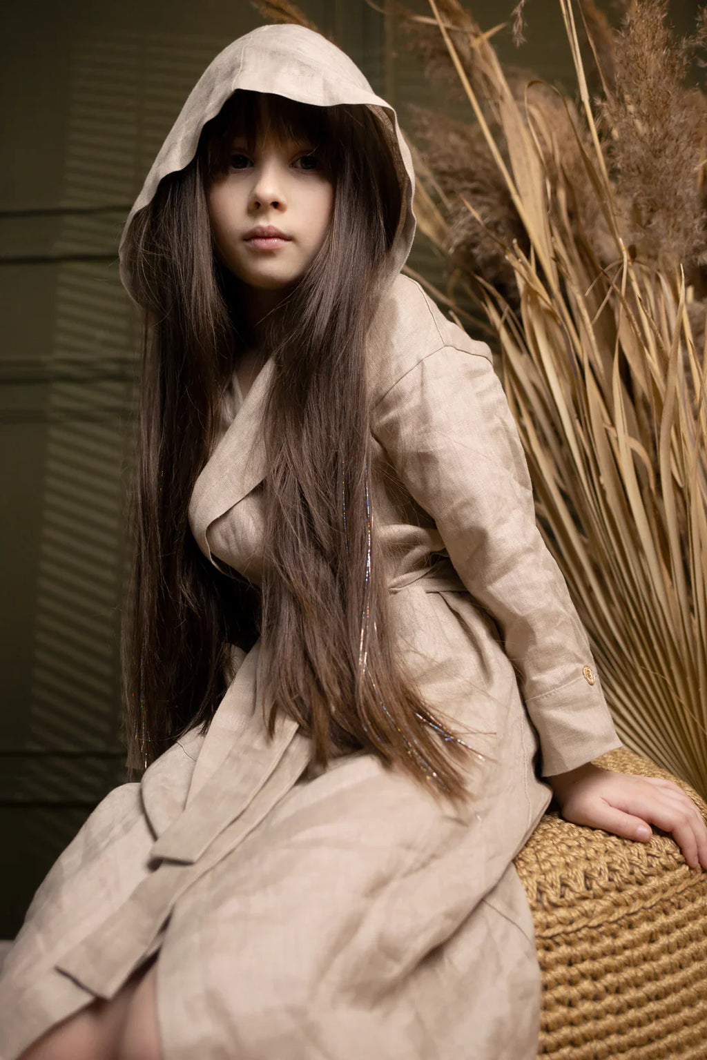 Халат дитячий з льону пісочного кольору від SAVE yourself