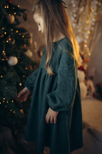 Дитяча сукня Мія з вареної кропиви зелена VIRA APPAREL