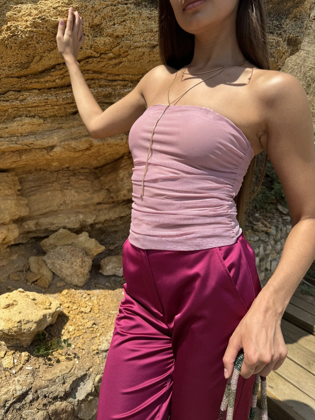 Топ-бандо із сітки, рожевий KA.EL