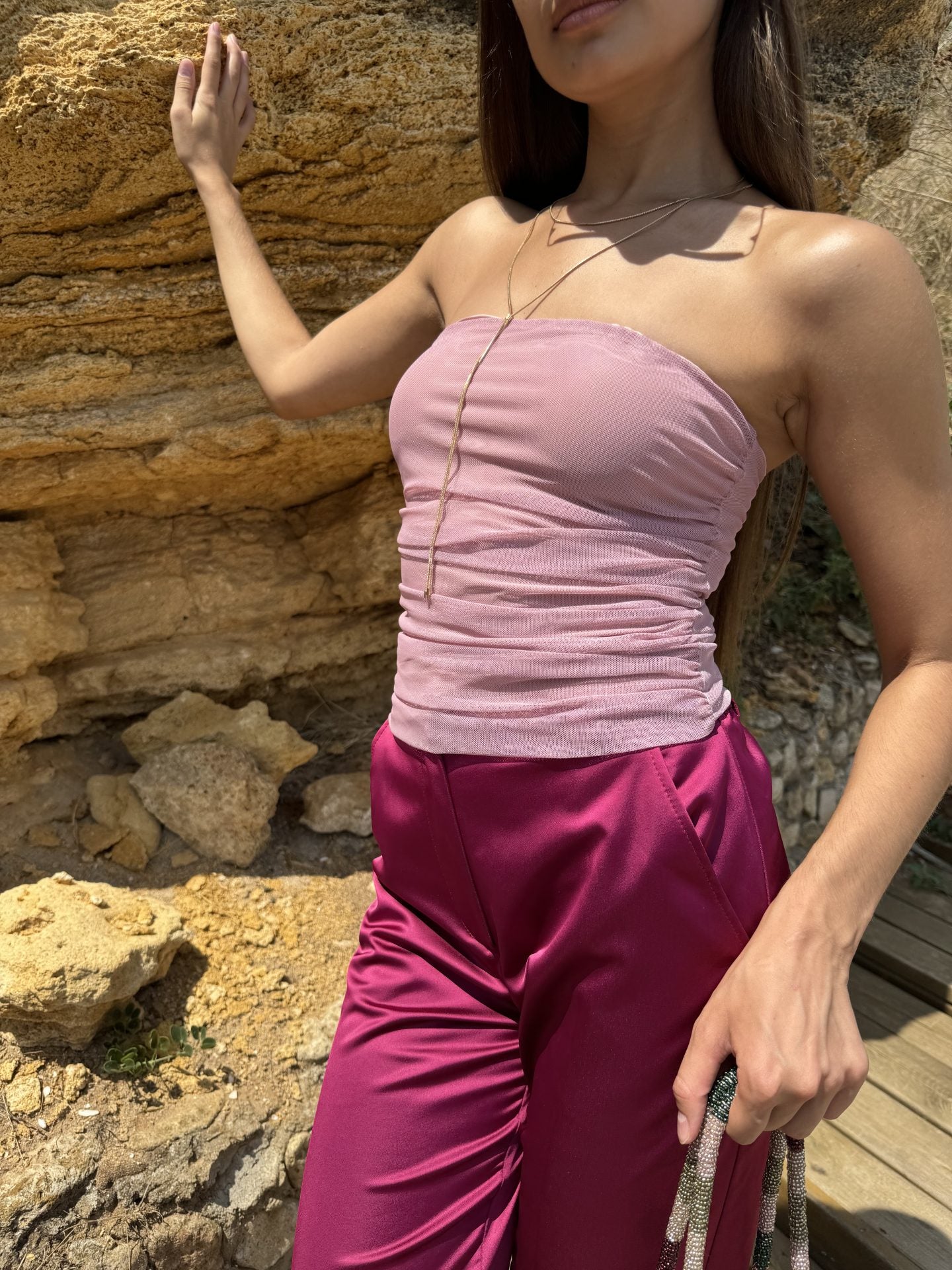 Топ-бандо із сітки, рожевий KA.EL