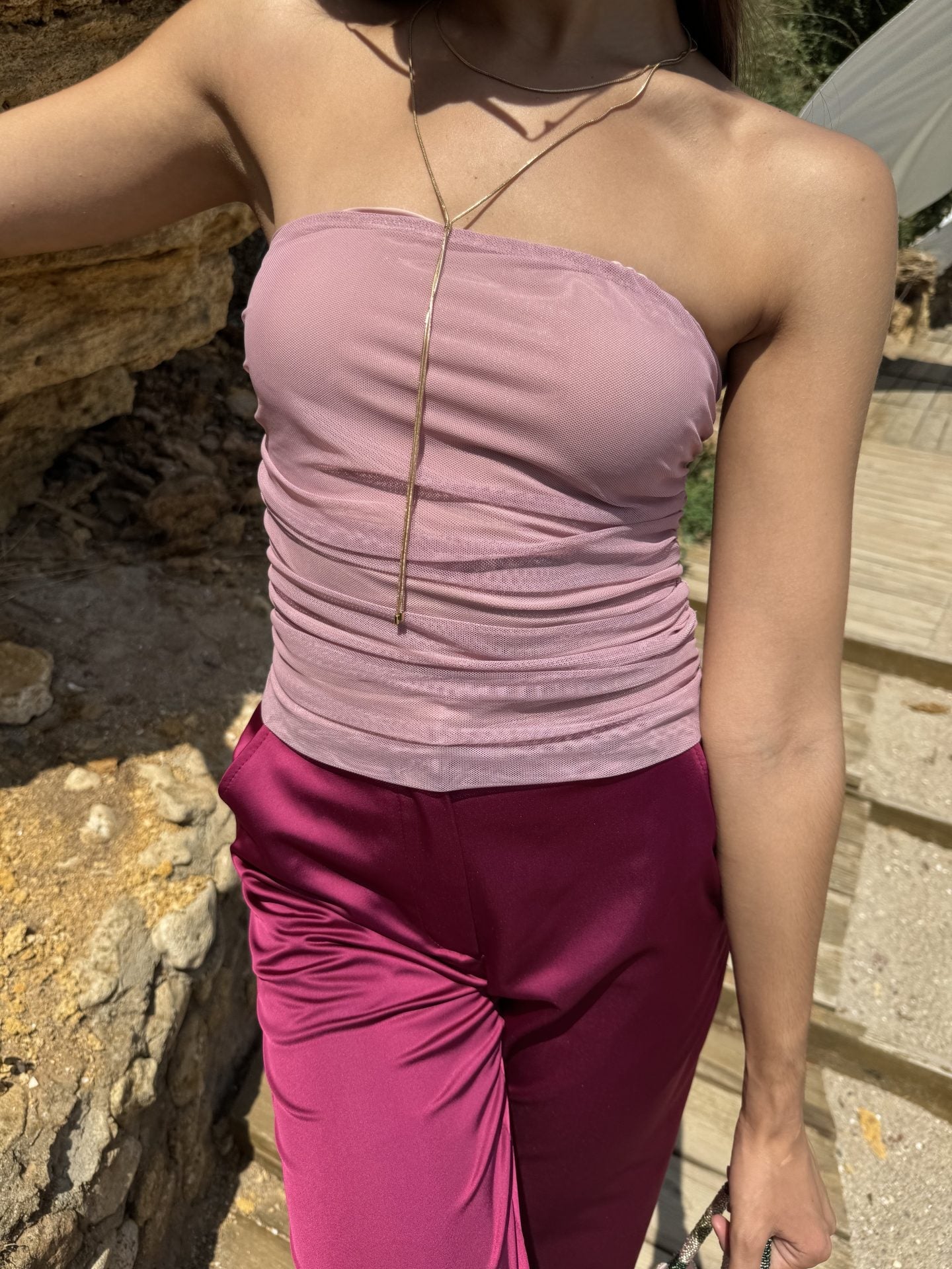 Топ-бандо із сітки, рожевий KA.EL