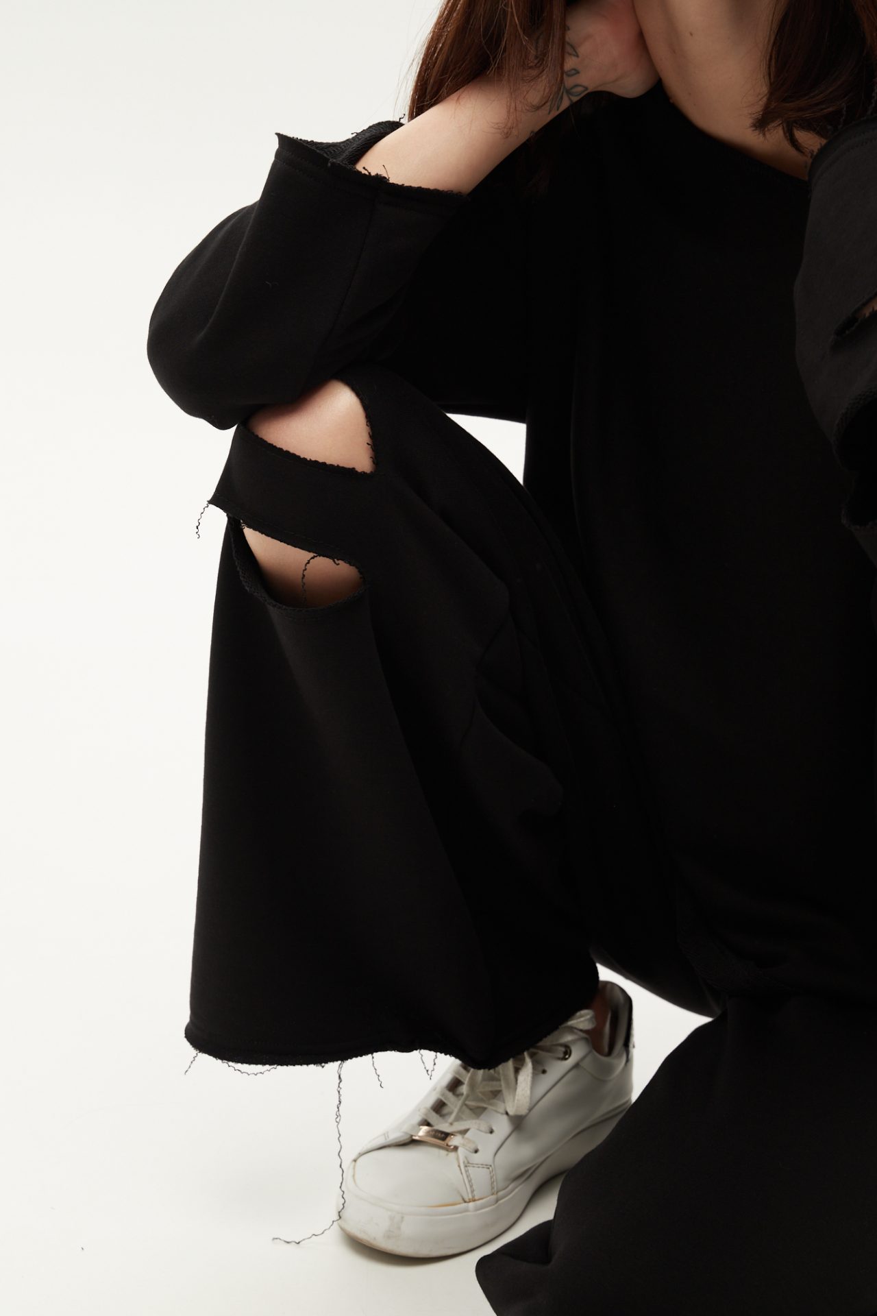 Трикотажні широкі брюки з розрізами BRU