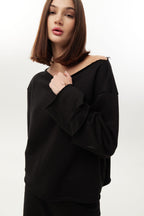 Світшот з розрізами на рукаві BRU