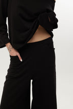 Трикотажні широкі брюки з розрізами BRU