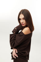 Світшот з розрізами на рукаві BRU