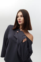 Світшот з розрізами на рукаві BRU