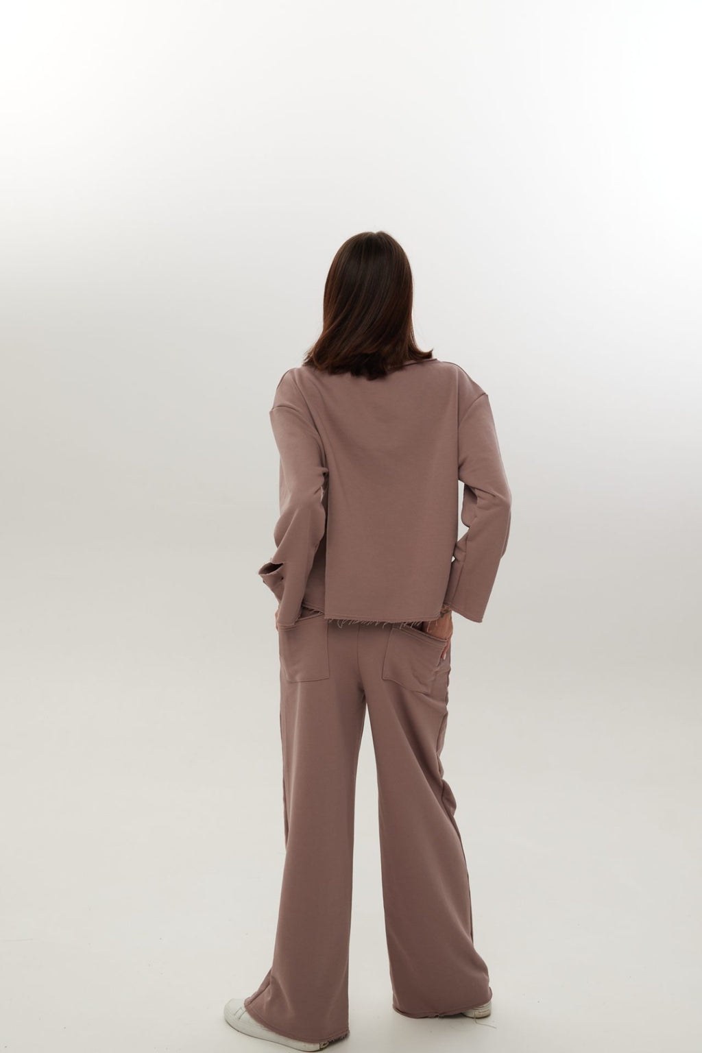 Трикотажні широкі брюки з розрізами BRU