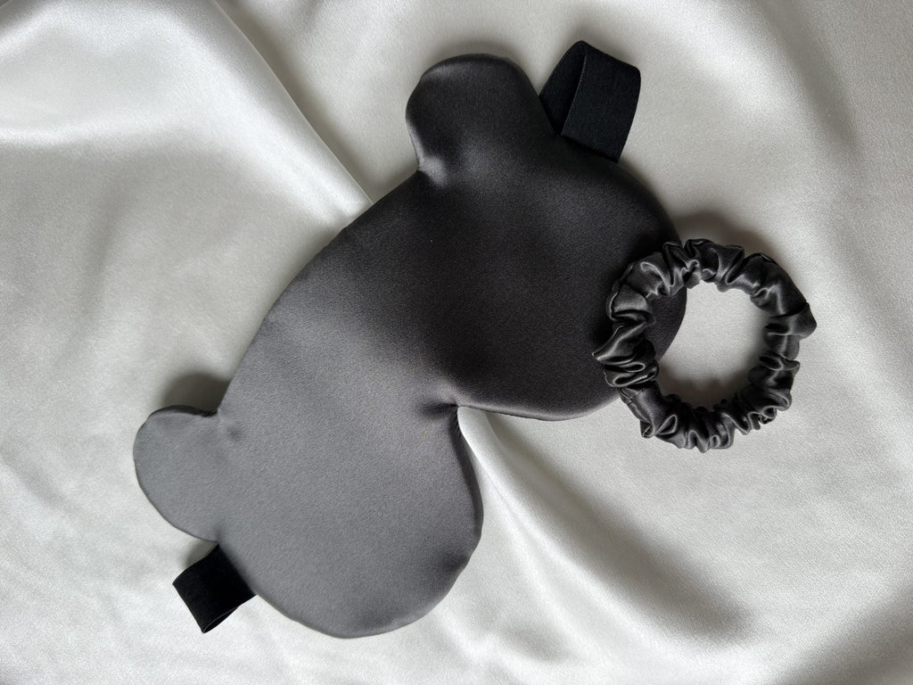 Шовкова маска для сну "Ведмедик" — 100% натуральний шовк 19 момі від Podobed Studio