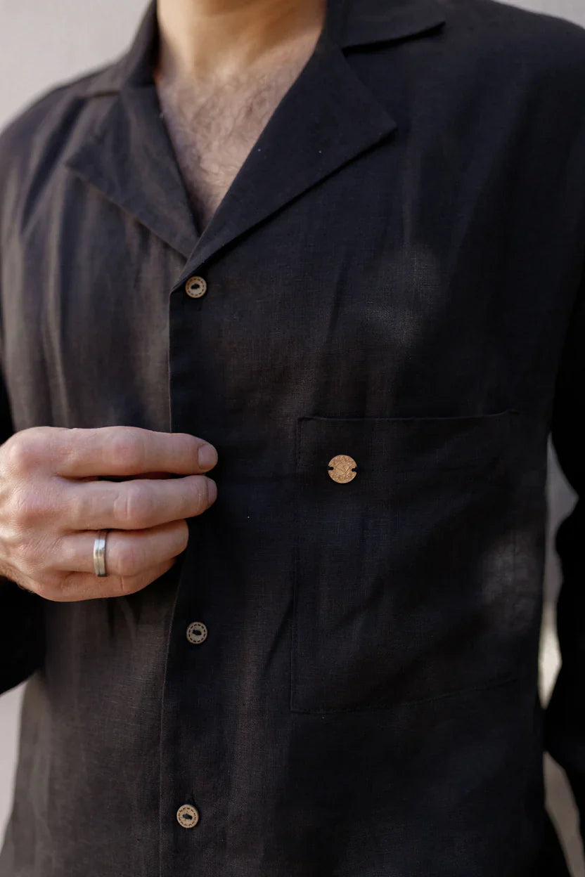 Костюм чоловічий чорний з льону від SAVE yourself