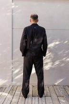 Костюм чоловічий чорний з льону від SAVE yourself