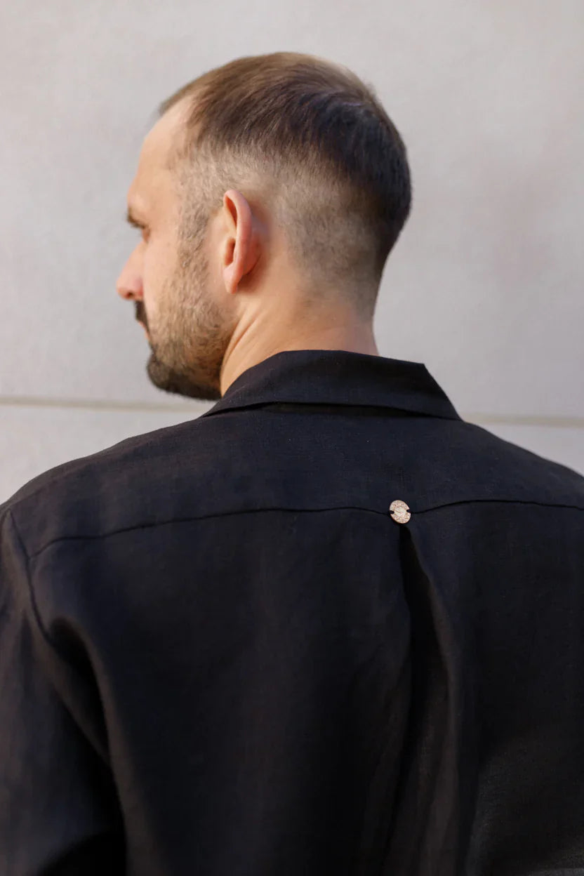 Костюм чоловічий чорний з льону від SAVE yourself