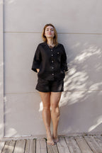 Костюм жіночий чорний з льону від SAVE yourself