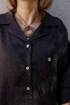 Костюм жіночий чорний з льону від SAVE yourself