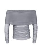 Сітка-топ на плечі, сірий KA.EL