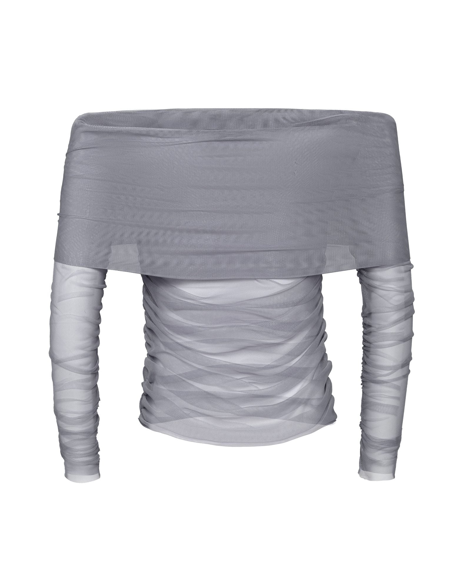 Сітка-топ на плечі, сірий KA.EL