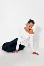 Лонгслів асиметричний, молочний KA.EL