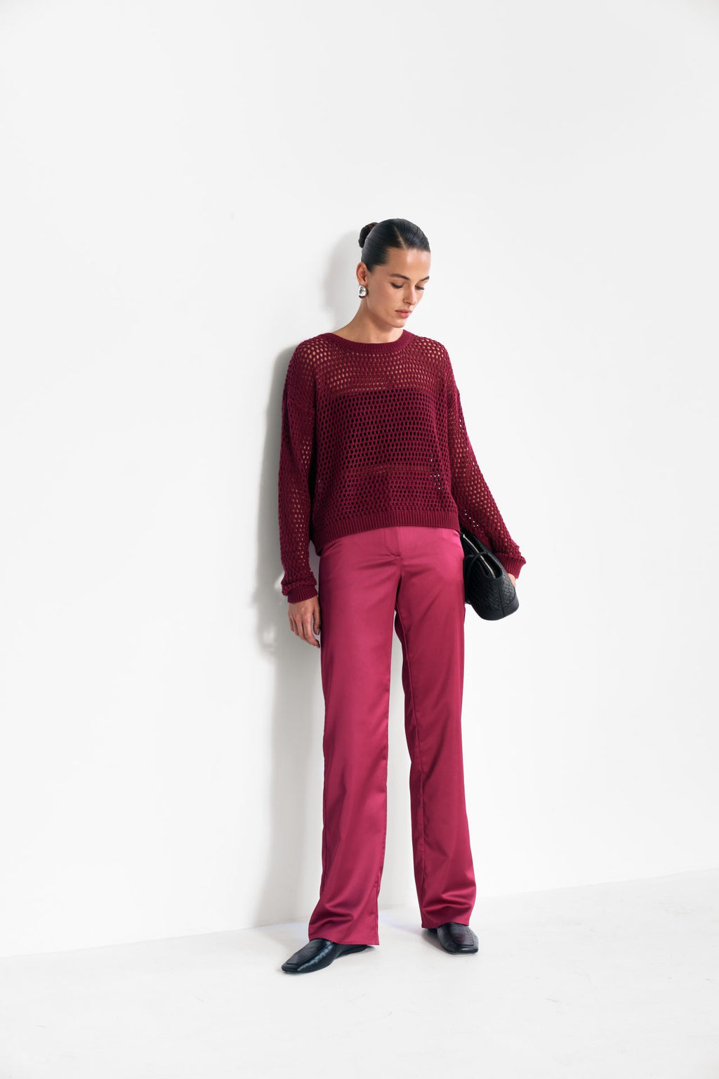 Шовкові брюки, бордо KA.EL