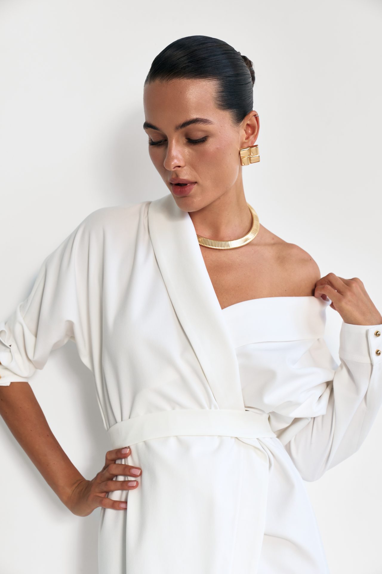 Сукня на запах, молочна KA.EL