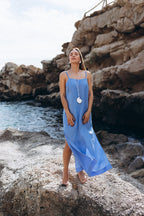 Максі сукня на бретелях із 100% італійського льону від SAVE YOURSELF