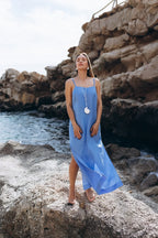 Максі сукня на бретелях із 100% італійського льону від SAVE YOURSELF