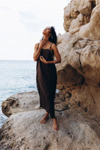 Максі сукня на бретелях із 100% італійського льону від SAVE YOURSELF