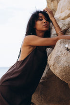 Максі сукня на бретелях із 100% італійського льону від SAVE YOURSELF