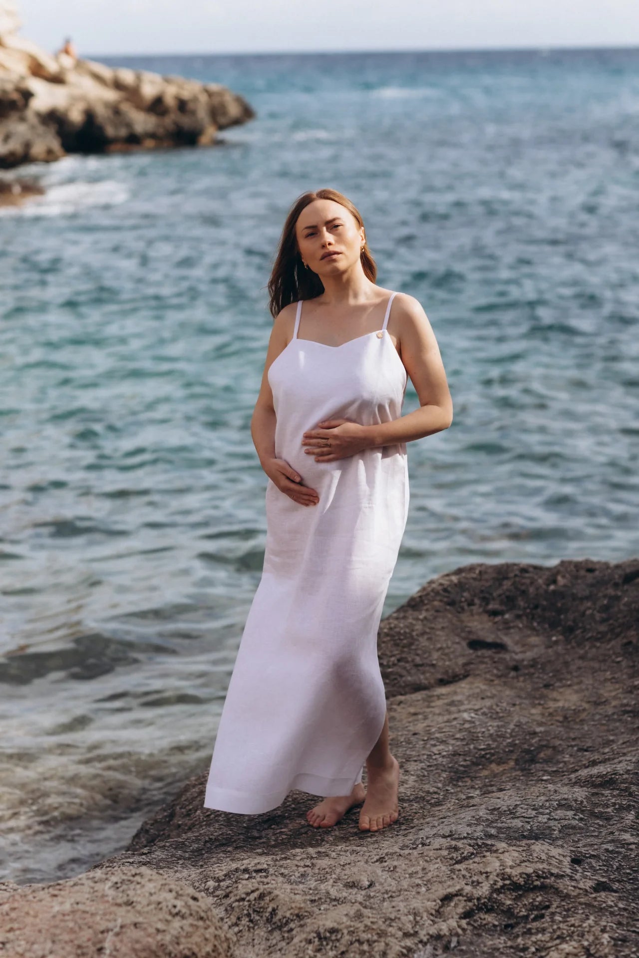 Максі сукня на бретелях із 100% італійського льону від SAVE YOURSELF