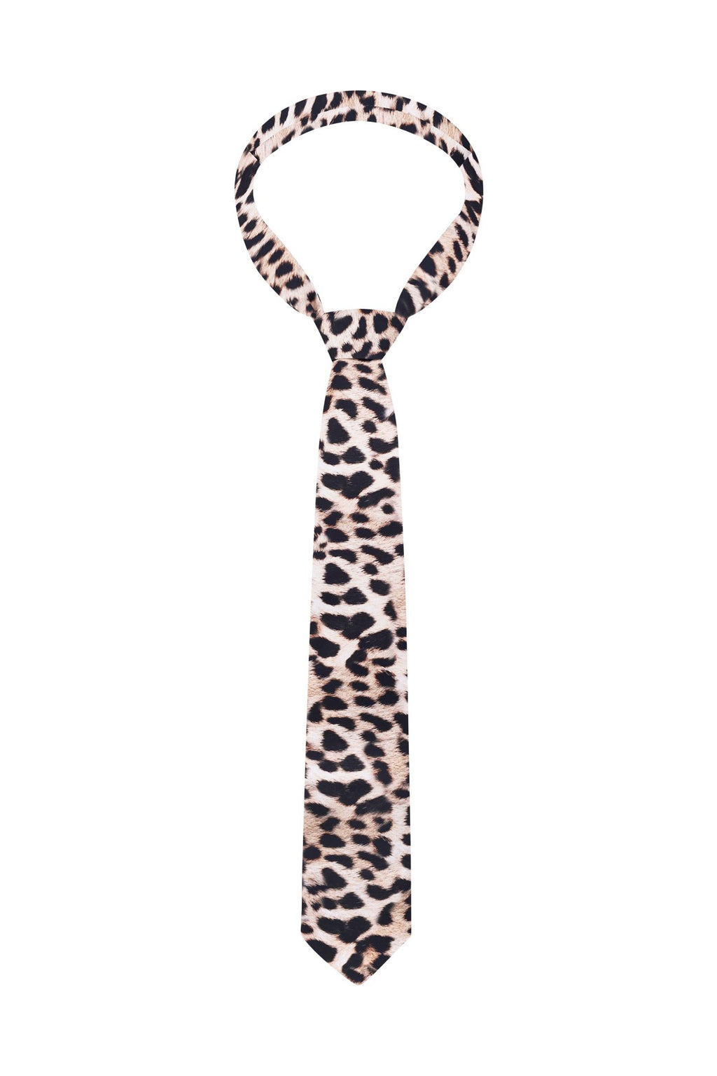 Краватка з анімалістичним принтом, леопард світлий BRU