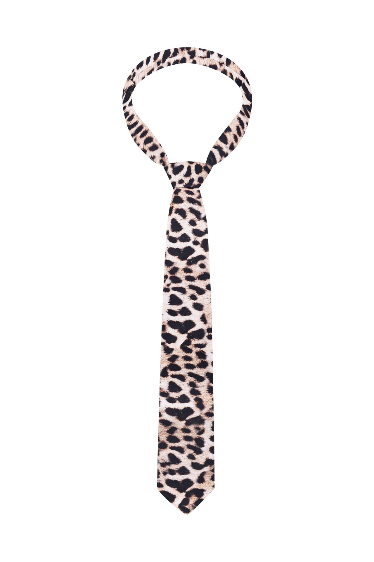 Краватка з анімалістичним принтом, леопард світлий BRU