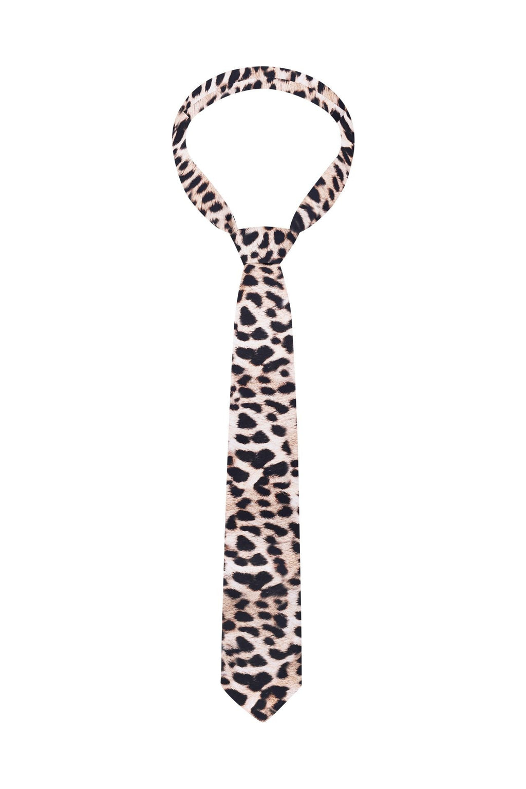 Краватка з анімалістичним принтом, леопард світлий BRU