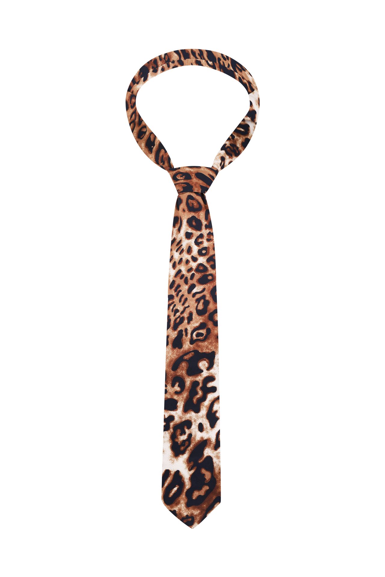 Краватка з анімалістичним принтом, леопард темний BRU