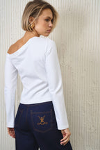 Лонгслів асиметричний, молочний KA.EL