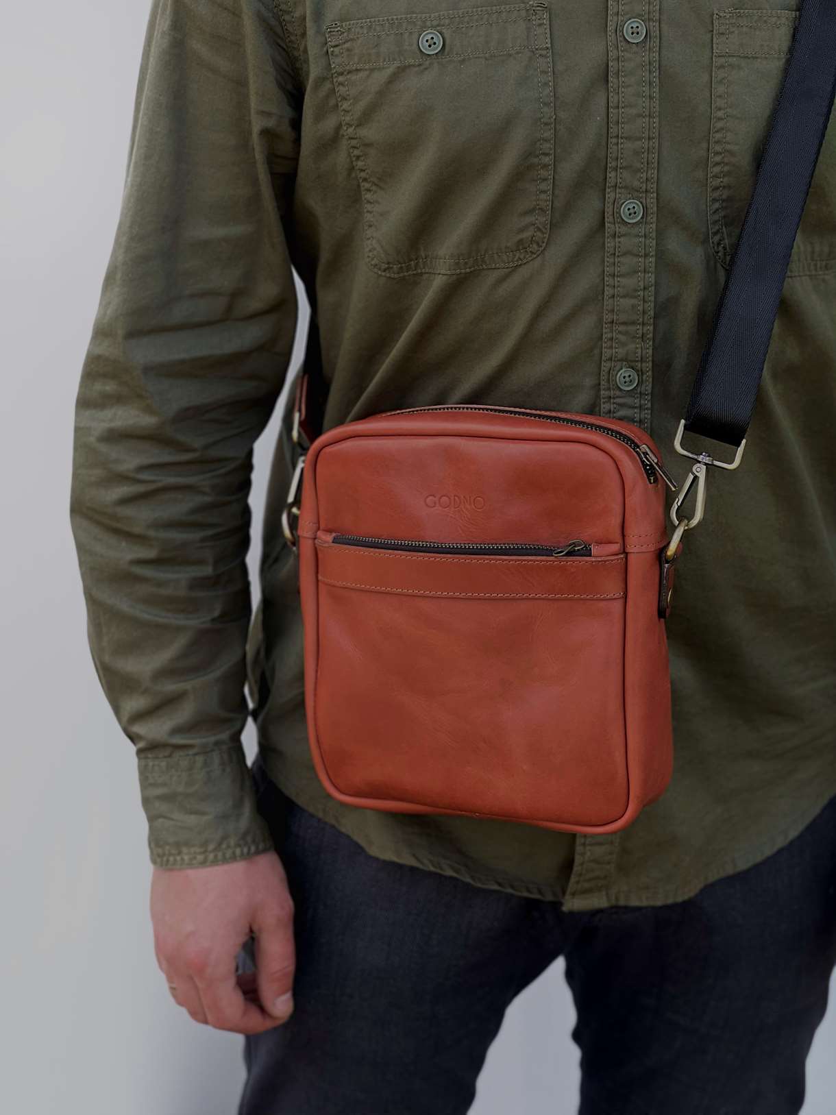 Сумка Brick bag middle коричнева від GODNO