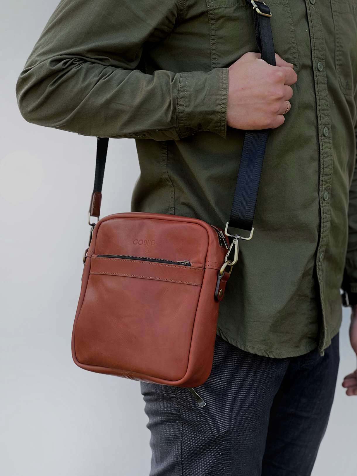 Сумка Brick bag middle коричнева від GODNO