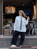 Краватка з анімалістичним принтом, леопард хакі BRU