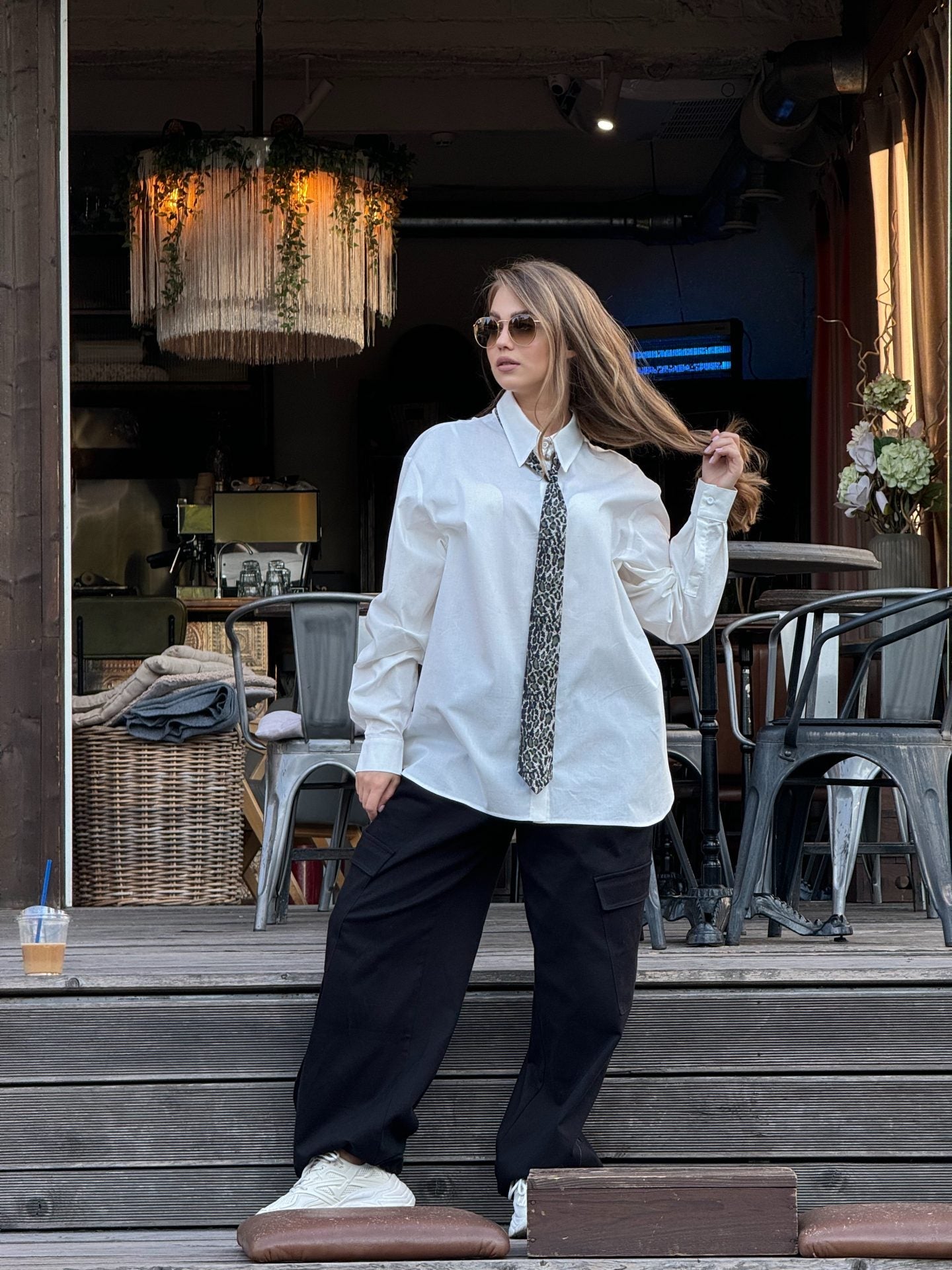 Краватка з анімалістичним принтом, леопард хакі BRU