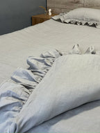 Комплект постільної білизни з рюшами з натурального мягкого льону, двоспальний від SAVE yourself