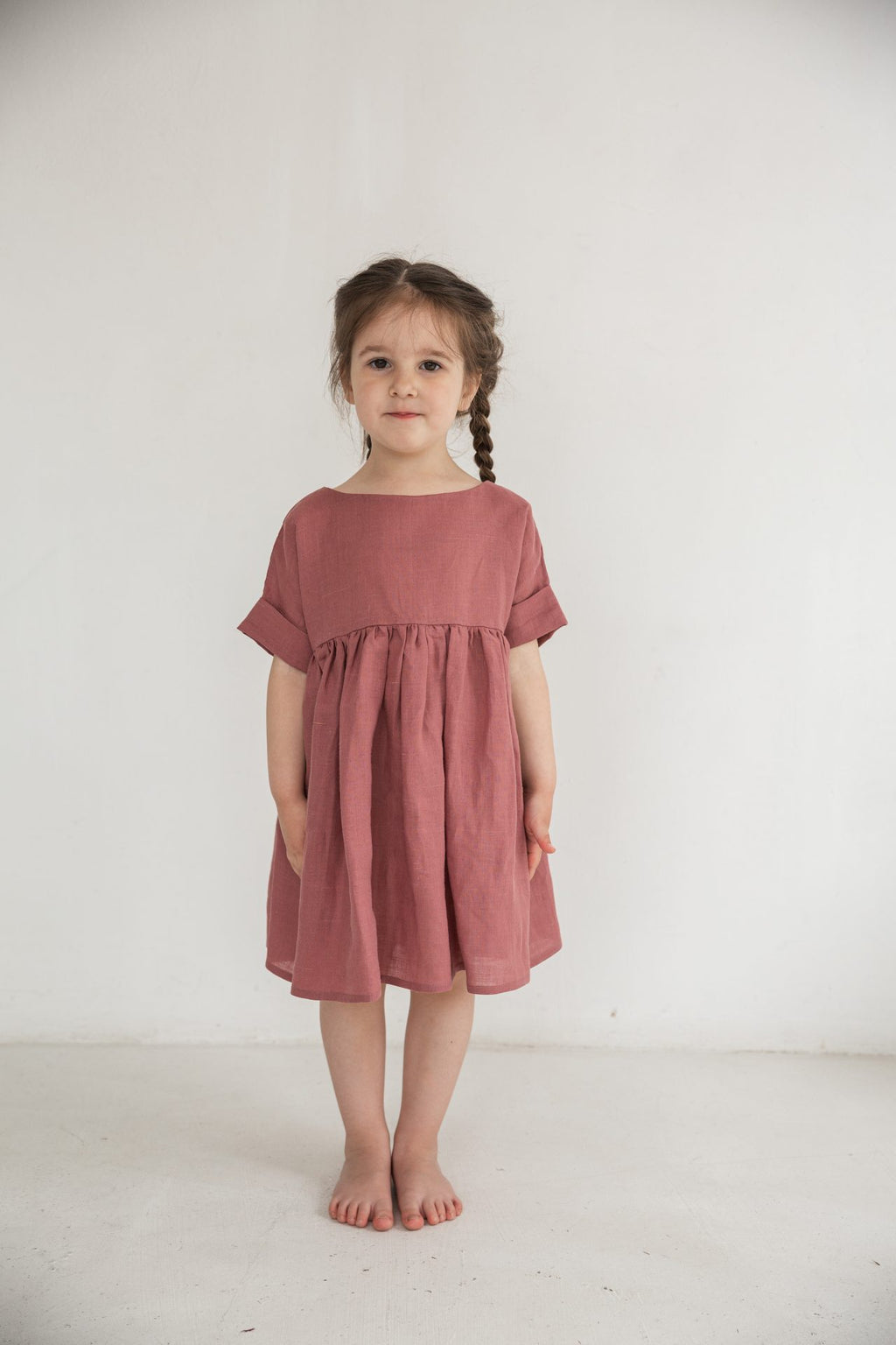 Дитяча сукня Емма з кропиви рожево-бузковий VIRA APPAREL